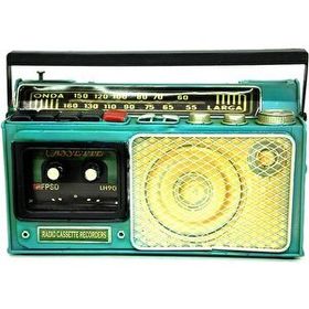 HİLALSHOP Dekoratif Metal Radyo Kumbara Vintage Hediyelik Çok Renkli Biblo