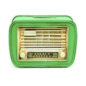 HİLALSHOP Dekoratif Metal Radyo Kumbara Vintage Hediyelik Çok Renkli Biblo