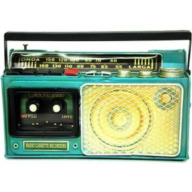 HİLALSHOP Dekoratif Metal Radyo Kumbara Vintage Hediyelik Çok Renkli Biblo