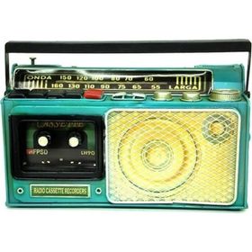 HİLALSHOP Dekoratif Metal Radyo Kumbara Vintage Hediyelik Çok Renkli Biblo