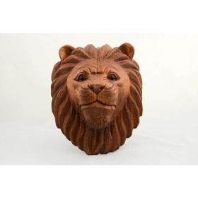 HİLALSHOP Maun Ağacı El Oyması Dekoratif Aslan Çok Renkli Biblo