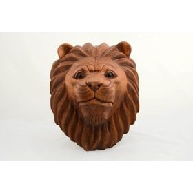 HİLALSHOP Maun Ağacı El Oyması Dekoratif Aslan Çok Renkli Biblo