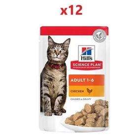 Hill's 12x85 gr Adult Tavuklu Pouch Yetişkin Kedi Konservesi