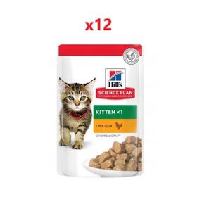 Hill's 85 GR 12 Adet Kitten Tavuklu Pouch Yavru Kedi Konservesi