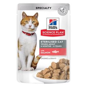 Hill's Pouch Kısırlaştırılmış Somonlu 6x85 gr Yetişkin Yaş Kedi Maması