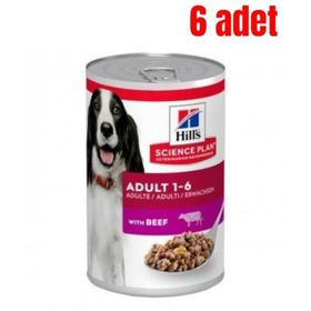 Hills Science Plan 6x370 gr Adult Biftekli Yetişkin Konserve Köpek Maması