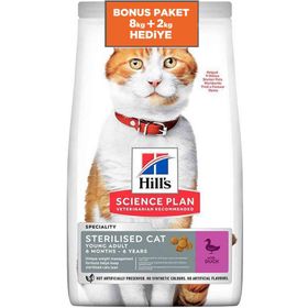 Hill's Sterilised 8 kg+2 kg Bonus Paket Ördekli Kısırlaştırılmış Kedi Maması