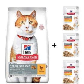 Hill's Tavuklu 3 kg Kısırlaştırılmış Kedi Maması + 3 Adet Yaş Mama