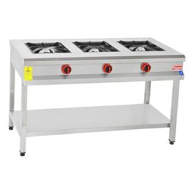 Himaksan Endüstriyel 130x50 cm Doğalgazlı Taban Raflı 3 Gözlü Ocak