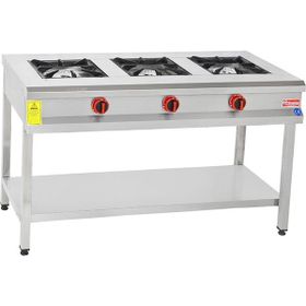 Himaksan Endüstriyel 130x50 cm Lpg Tüplü Taban Raflı 3 Gözlü Ocak