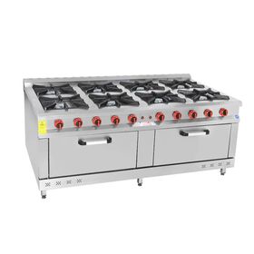 Himaksan Endüstriyel 200x100 cm 8+2 Lpg Tüplü 8'li Kuzine Ocak
