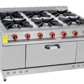 Himaksan HMK-KZG 1510 Gazlı ve Lpg 150X100X85 6'lı Kuzine 6 Ocak 1 Fırın