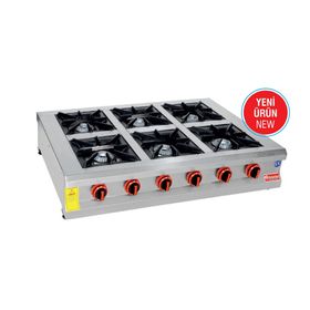 Himaksan HMK-SOG 1280 6'lı Set Üstü Profesyonel Gazlı ve Lpg 120x80x25 Ocak