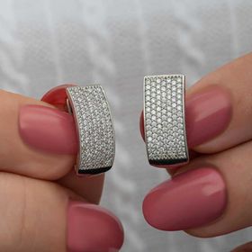 Himarry 7 Sıra Beyaz Taşlı J Kadın Gümüş Küpe