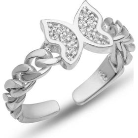 Himarry 925 Ayar Ayarlanabilir Kelebek Kadin Gümüş Yüzük