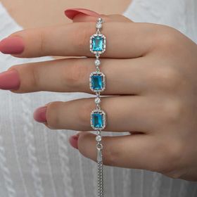 Himarry 925 Ayar Baget Turkuaz Taşlı Kadın Gümüş Bileklik