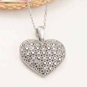 Himarry 925 Ayar Beyaz Opal Taş Bulut Kadın Gümüş Kolye