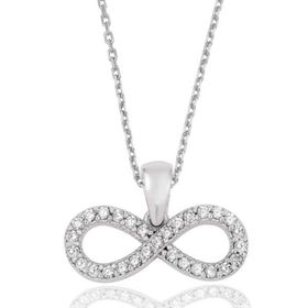 Himarry 925 Ayar Beyaz Taşlı Sonsuzluk Kadın Gümüş Kolye