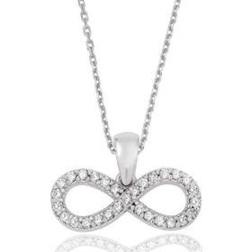 Himarry 925 Ayar Beyaz Taşlı Sonsuzluk Kadın Gümüş Kolye