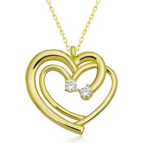 Himarry 925 Ayar Birleşmiş Kalpler Kadın Gümüş Kolye