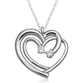 Himarry 925 Ayar Birleşmiş Kalpler Kadın Gümüş Kolye