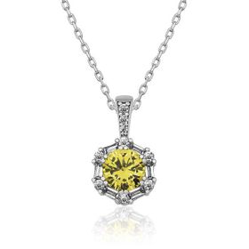 Himarry ​925 Ayar Buğday Sarısı Baget Taşlı Kadın Gümüş Kolye