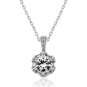Himarry 925 Ayar Buz Beyazı Baget Taşlı Kadın Gümüş Kolye