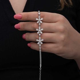 Himarry 925 Ayar Cicek Desenli Kadin Gümüş Bileklik