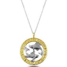 Himarry 925 Ayar Gold Balık Burcu Gümüş Kolye