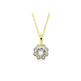 Himarry 925 Ayar Gold Çiçek Kadın Gümüş Kolye