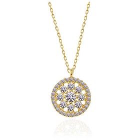 Himarry 925 Ayar Gold Çiçek Kadın Gümüş Kolye