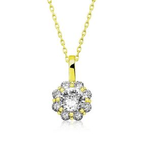 Himarry 925 Ayar Gold Çiçek Kadın Gümüş Kolye