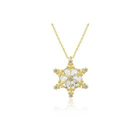 Himarry 925 Ayar Gold Kar Çiçeği Kadın Gümüş Kolye