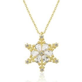 Himarry 925 Ayar Gold Kar Çiçeği Kadın Gümüş Kolye