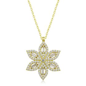 Himarry 925 Ayar Gold Nergiz Çiçeği Kadın Gümüş Kolye