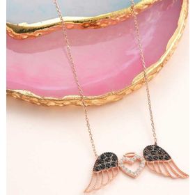 Himarry 925 Ayar Gold Oval Zirkon Taşlı Kadın Gümüş Kolye