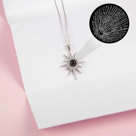 Himarry 925 Ayar Gumus 100 Dilde Seni Seviyorum Kutup Yildizi Kadin Kolye