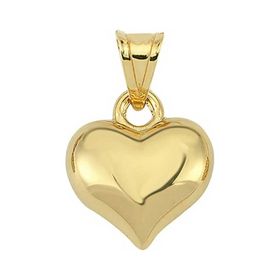 Himarry 925 Ayar Gümüş 3 Boyutlu Gold Kalp Kadın Kolye Ucu