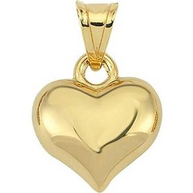 Himarry 925 Ayar Gümüş 3 Boyutlu Gold Kalp Kadın Kolye Ucu