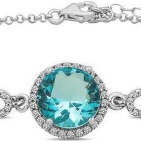 Himarry 925 Ayar Gümüş Aquamarine Bileklik