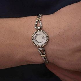 Himarry 925 Ayar Gümüş Ay Yıldız Erkek Bileklik
