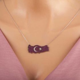 Himarry 925 Ayar Gümüş Ay Yildiz Turkiye Haritasi Kadın Kolye
