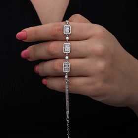 Himarry 925 Ayar Gümüş Baget Taşlı Kadın Bileklik