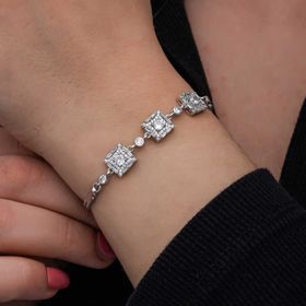 Himarry 925 Ayar Gümüş Baget Taşlı Kadın Bileklik
