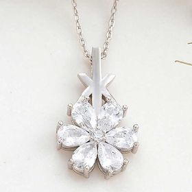 Himarry 925 Ayar Gümüş Beyaz Sevgi Cicegi Kadın Kolye