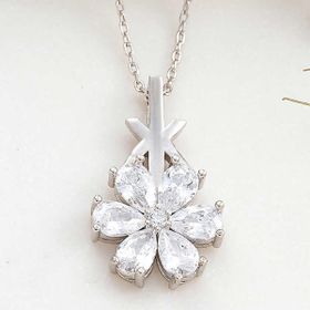 Himarry 925 Ayar Gümüş Beyaz Sevgi Cicegi Kadın Kolye