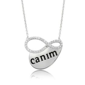 Himarry 925 Ayar Gümüş Canim Yazılı Sonsuzluk Kadın Kolye