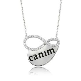 Himarry 925 Ayar Gümüş Canim Yazılı Sonsuzluk Kadın Kolye
