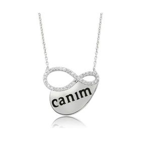 Himarry 925 Ayar Gümüş Canim Yazılı Sonsuzluk Kadın Kolye