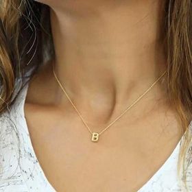 Himarry 925 Ayar Gümüş Gold 3 Boyutlu B Harf Kadın Kolye